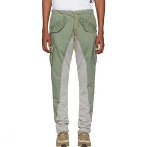 Greg Lauren  50/50 Army / Terry Cargo Pants in Green / Gray size XL (his…
